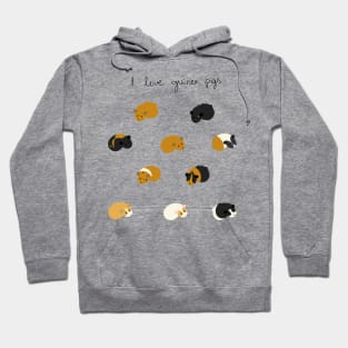 I Love Guinea Pigs Sticker Sheet Hoodie